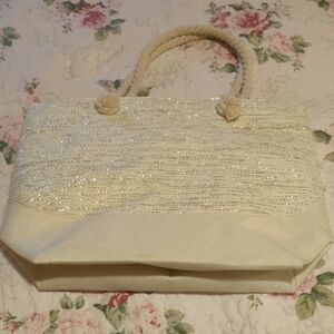 Chic Cream Tote with Rope Handles